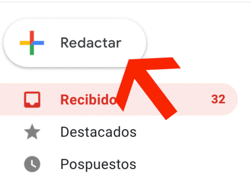 Botón de redactar de Gmail