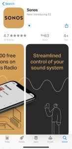 App de sonos en iOS